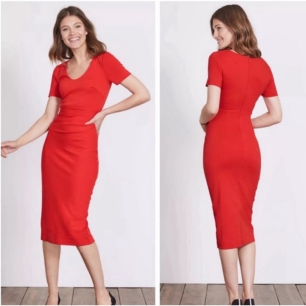 Boden Coral Honor Midi Dress